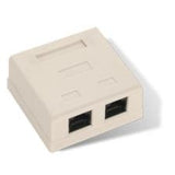 Roseta Telefónica 2 Jack RJ45 (8 Hilos) para Pared Categoría 5e