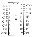 CD4018 CMOS Contador Divide por N