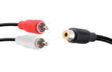 Cable "Y" 0.15 m Jack RCA a 2 Plug RCA