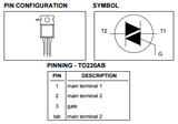 Triac 12 A 600 V TO220 BT138-600E