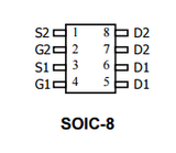 Transistor AO4614 Mosfet Pequeña Señal CH-P y CH-N 40 V 5 A