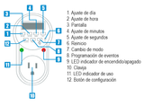 Temporizador (Timer) Digital de 8 Eventos Steren TEMP-08E