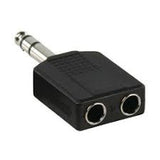 Adaptador "Y" Plug 6.3 mm Estéreo a 2 Jack 6.3 mm Estéreo