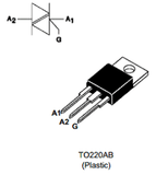 Triac 4 A 600 V TO220  BTA04-600B