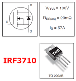 Transistor IRF3710 Mosfet TO220 CH-N 100 V 57 A