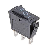 Switch Balancín 20A/125V 15A/250V 1 Polo, 2 Tiros, 3 Posiciones Enclave (ON-OFF-ON)  Rectangular Negro